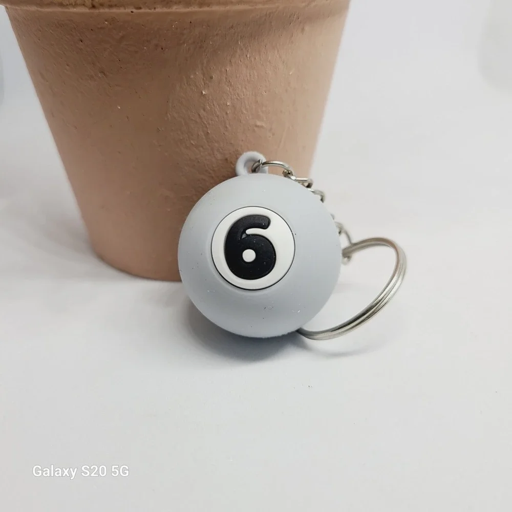 Billiard Ball Number 6 Keychain Men Accessories Collectible NEW Gifts‎ Holiday